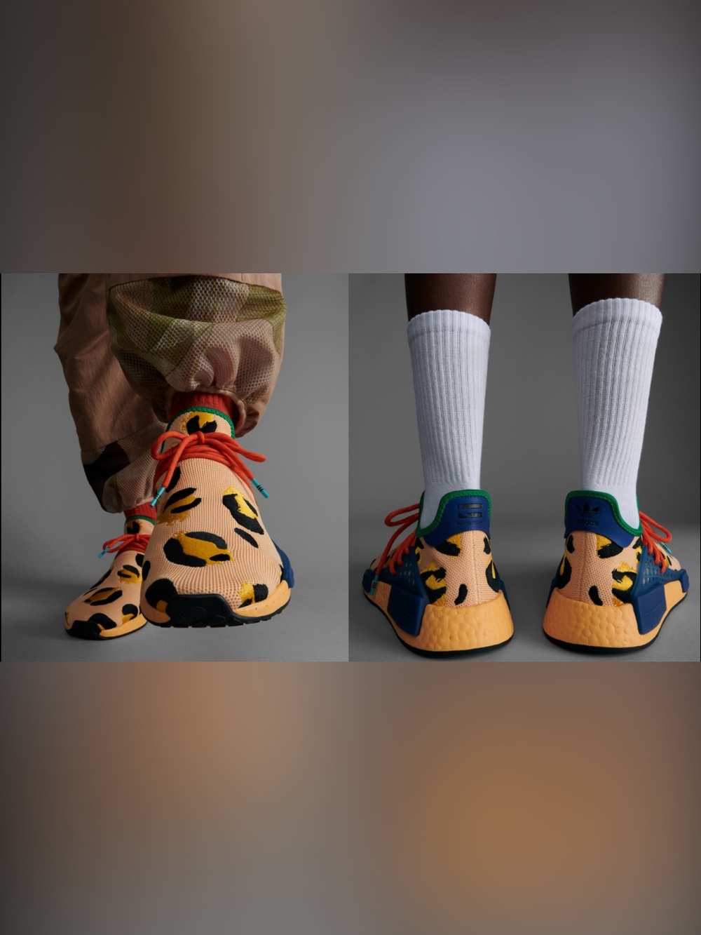 Pharrell X Adidas NMD Human Race Animal Print Cheetah Running Shoes Sneakers 8 - Picture 3 of 15